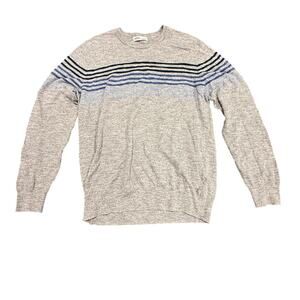 Sonoma Goods For Life Men's Gray Striped Long Sleeve Crewneck Sweater Size Large